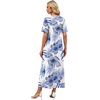 image:imageWIHOLL Womens Maxi Dresses V Neck Vacation Beach Sundresses Floral Travel Summer DressFloral Blue Leaves