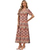 image:imageWIHOLL Womens Maxi Dresses V Neck Vacation Beach Sundresses Floral Travel Summer DressFloral Boho 1