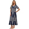 image:imageWIHOLL Womens Maxi Dresses V Neck Vacation Beach Sundresses Floral Travel Summer DressFloral Boho 5