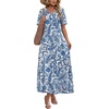 image:imageWIHOLL Womens Maxi Dresses V Neck Vacation Beach Sundresses Floral Travel Summer DressFloral Boho Blue