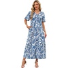image:imageWIHOLL Womens Maxi Dresses V Neck Vacation Beach Sundresses Floral Travel Summer DressFloral Boho Blue