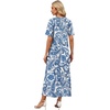 image:imageWIHOLL Womens Maxi Dresses V Neck Vacation Beach Sundresses Floral Travel Summer DressFloral Boho Blue