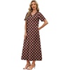image:imageWIHOLL Womens Maxi Dresses V Neck Vacation Beach Sundresses Floral Travel Summer DressFloral Brown Polka Dot