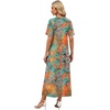 image:imageWIHOLL Womens Maxi Dresses V Neck Vacation Beach Sundresses Floral Travel Summer DressFloral Coconut Leaves