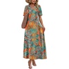 image:imageWIHOLL Womens Maxi Dresses V Neck Vacation Beach Sundresses Floral Travel Summer DressFloral Coconut Leaves