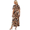 image:imageWIHOLL Womens Maxi Dresses V Neck Vacation Beach Sundresses Floral Travel Summer DressFloral Fallen Leaves