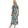 image:imageWIHOLL Womens Maxi Dresses V Neck Vacation Beach Sundresses Floral Travel Summer DressFloral Frond