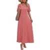 image:imageWIHOLL Womens Maxi Dresses V Neck Vacation Beach Sundresses Floral Travel Summer DressFloral Red Grid