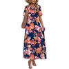 image:imageWIHOLL Womens Maxi Dresses V Neck Vacation Beach Sundresses Floral Travel Summer DressFloral Rose