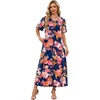 image:imageWIHOLL Womens Maxi Dresses V Neck Vacation Beach Sundresses Floral Travel Summer DressFloral Rose