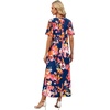 image:imageWIHOLL Womens Maxi Dresses V Neck Vacation Beach Sundresses Floral Travel Summer DressFloral Rose