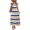 image:imageWIHOLL Womens Maxi Dresses V Neck Vacation Beach Sundresses Floral Travel Summer DressFloral Striped
