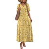 image:imageWIHOLL Womens Maxi Dresses V Neck Vacation Beach Sundresses Floral Travel Summer DressFloral Yellow Folwer