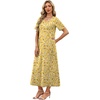 image:imageWIHOLL Womens Maxi Dresses V Neck Vacation Beach Sundresses Floral Travel Summer DressFloral Yellow Folwer