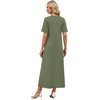 image:imageWIHOLL Womens Maxi Dresses V Neck Vacation Beach Sundresses Floral Travel Summer DressPlain Green