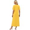 image:imageWIHOLL Womens Maxi Dresses V Neck Vacation Beach Sundresses Floral Travel Summer DressPlain Yellow