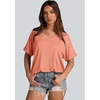 image:imageWIHOLL Womens Oversized Tshirts Summer Tops 2025 Short Sleeve V Neck Shirts Outfits Plus Size Clothes Coral M