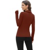 image:imageWIHOLL Womens Polo Shirts Long Sleeve Business Casual Tops Collared V Neck Ribbed Knit Sweater Slim Fit BlousesBurgundy