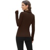 image:imageWIHOLL Womens Polo Shirts Long Sleeve Business Casual Tops Collared V Neck Ribbed Knit Sweater Slim Fit BlousesCoffee