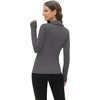 image:imageWIHOLL Womens Polo Shirts Long Sleeve Business Casual Tops Collared V Neck Ribbed Knit Sweater Slim Fit BlousesDark Gray