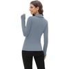 image:imageWIHOLL Womens Polo Shirts Long Sleeve Business Casual Tops Collared V Neck Ribbed Knit Sweater Slim Fit BlousesDusty Blue