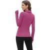 image:imageWIHOLL Womens Polo Shirts Long Sleeve Business Casual Tops Collared V Neck Ribbed Knit Sweater Slim Fit BlousesHot Pink