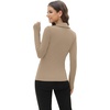 image:imageWIHOLL Womens Polo Shirts Long Sleeve Business Casual Tops Collared V Neck Ribbed Knit Sweater Slim Fit BlousesKhaki
