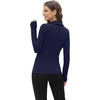 image:imageWIHOLL Womens Polo Shirts Long Sleeve Business Casual Tops Collared V Neck Ribbed Knit Sweater Slim Fit BlousesNavy Blue