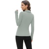 image:imageWIHOLL Womens Polo Shirts Long Sleeve Business Casual Tops Collared V Neck Ribbed Knit Sweater Slim Fit BlousesSage Green