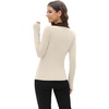 image:imageWIHOLL Womens Polo Shirts Long Sleeve Business Casual Tops Collared V Neck Ribbed Knit Sweater Slim Fit BlousesZapricotchocolate Brown