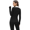 image:imageWIHOLL Womens Polo Shirts Long Sleeve Business Casual Tops Collared V Neck Ribbed Knit Sweater Slim Fit BlousesZblackwhite