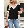 image:imageWIHOLL Womens Short Sleeve Sweater Lightweight Knit Tops Summer Spring Shirts with Buttons Trendy1black and White