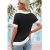 image:imageWIHOLL Womens Short Sleeve Sweater Lightweight Knit Tops Summer Spring Shirts with Buttons Trendy1black and White