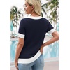 image:imageWIHOLL Womens Short Sleeve Sweater Lightweight Knit Tops Summer Spring Shirts with Buttons Trendy2navy Blue