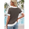 image:imageWIHOLL Womens Short Sleeve Sweater Lightweight Knit Tops Summer Spring Shirts with Buttons Trendy5khaki