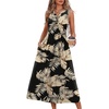 image:imageWIHOLL Womens Summer Dresses Maxi Dress Vacation Beach Sundresses 2026 with PocketsFloral Black Leaves
