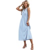 image:imageWIHOLL Womens Summer Dresses Maxi Dress Vacation Beach Sundresses 2026 with PocketsFloral Blue Grid