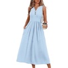 image:imageWIHOLL Womens Summer Dresses Maxi Dress Vacation Beach Sundresses 2026 with PocketsFloral Blue Grid
