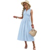 image:imageWIHOLL Womens Summer Dresses Maxi Dress Vacation Beach Sundresses 2026 with PocketsFloral Blue Grid