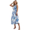 image:imageWIHOLL Womens Summer Dresses Maxi Dress Vacation Beach Sundresses 2026 with PocketsFloral Blue Leaves