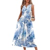 image:imageWIHOLL Womens Summer Dresses Maxi Dress Vacation Beach Sundresses 2026 with PocketsFloral Blue Leaves