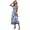 image:imageWIHOLL Womens Summer Dresses Maxi Dress Vacation Beach Sundresses 2026 with PocketsFloral Blue and White Porcelain