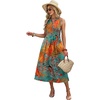 image:imageWIHOLL Womens Summer Dresses Maxi Dress Vacation Beach Sundresses 2026 with PocketsFloral Coconut Leaves