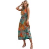 image:imageWIHOLL Womens Summer Dresses Maxi Dress Vacation Beach Sundresses 2026 with PocketsFloral Coconut Leaves