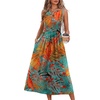 image:imageWIHOLL Womens Summer Dresses Maxi Dress Vacation Beach Sundresses 2026 with PocketsFloral Coconut Leaves