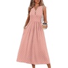 image:imageWIHOLL Womens Summer Dresses Maxi Dress Vacation Beach Sundresses 2026 with PocketsFloral Pink Polka Dot