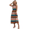 image:imageWIHOLL Womens Summer Dresses Maxi Dress Vacation Beach Sundresses 2026 with PocketsFloral Pink Striped