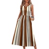 image:imageWIHOLL Womens Summer Dresses Maxi Dress Vacation Beach Sundresses 2026 with PocketsFloral Vertical Striped