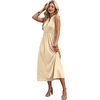 image:imageWIHOLL Womens Summer Dresses Maxi Dress Vacation Beach Sundresses 2026 with PocketsFloral Yellow Grid