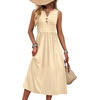 image:imageWIHOLL Womens Summer Dresses Maxi Dress Vacation Beach Sundresses 2026 with PocketsFloral Yellow Grid